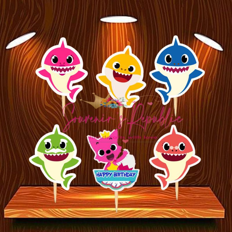 Baby Shark Cupcake Topper Ready To Ship Shopee Philippines