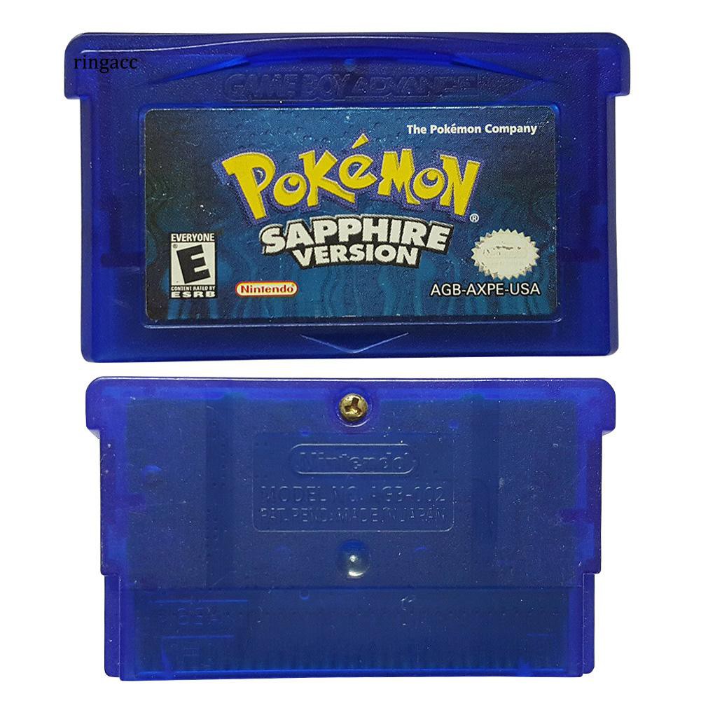 【RAC】Classic Pokemon Sapphire Game Cartridge Card for Nintendo GBA