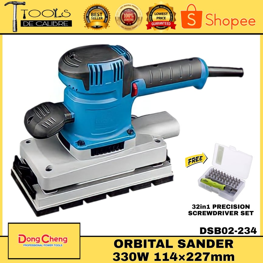 DONG CHENG Orbital Sander 330W (DSB02234) w/ FREE 32in1 PRECISION