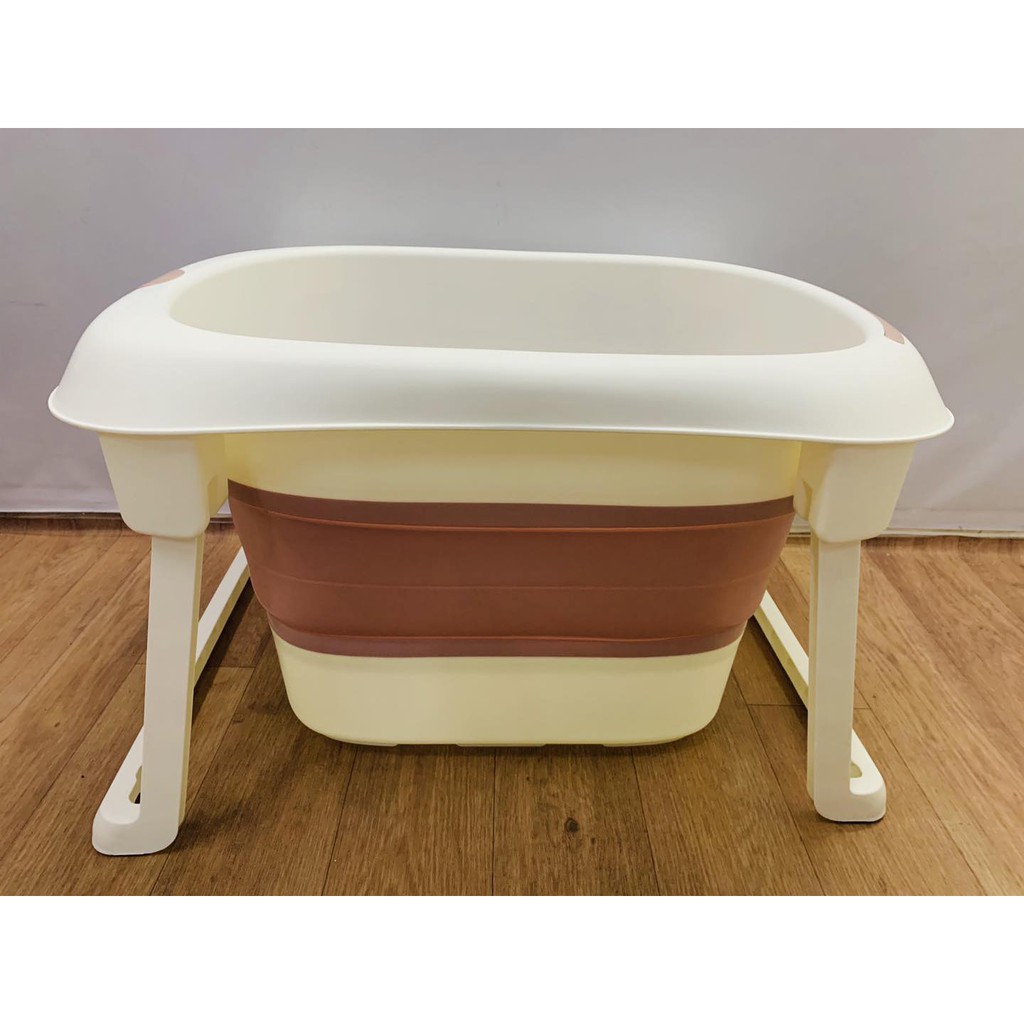 Baby Portable Collapsible Bath tub for Toddler with Stool and Water