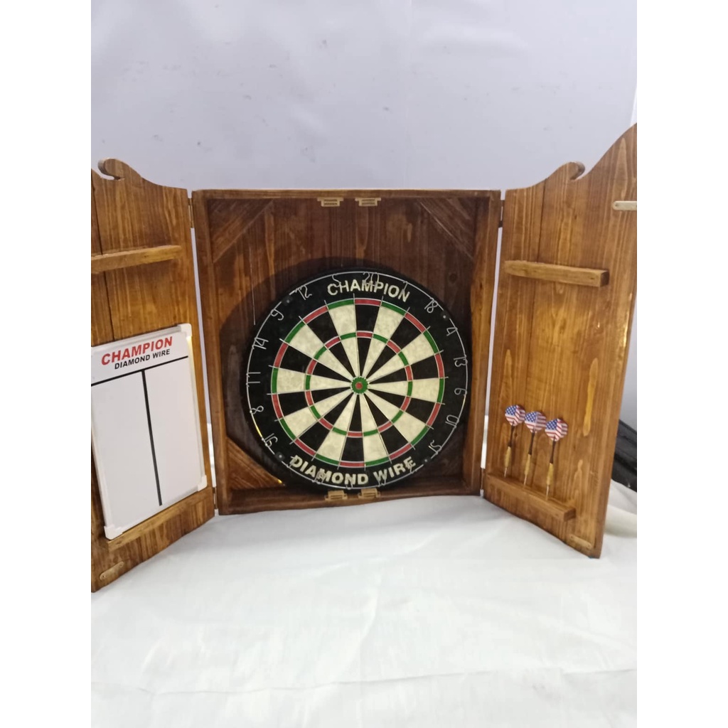 1 SET DART BOARD CHAMPION 1 SET DART PIN DART SCORE BOARD WITH