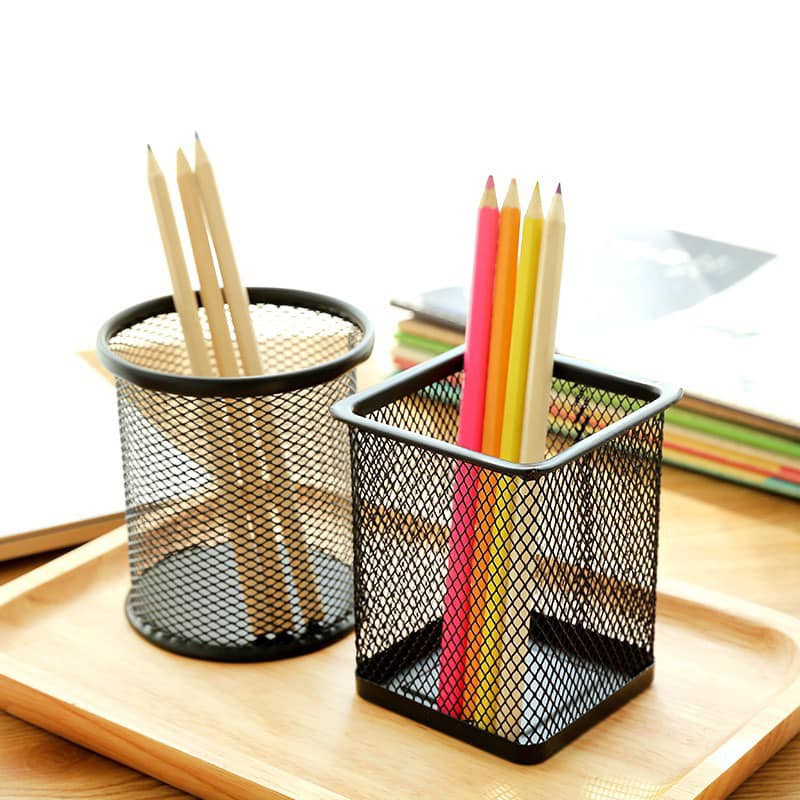 BigTin Round/square office pen holder/metal mesh | Shopee Philippines