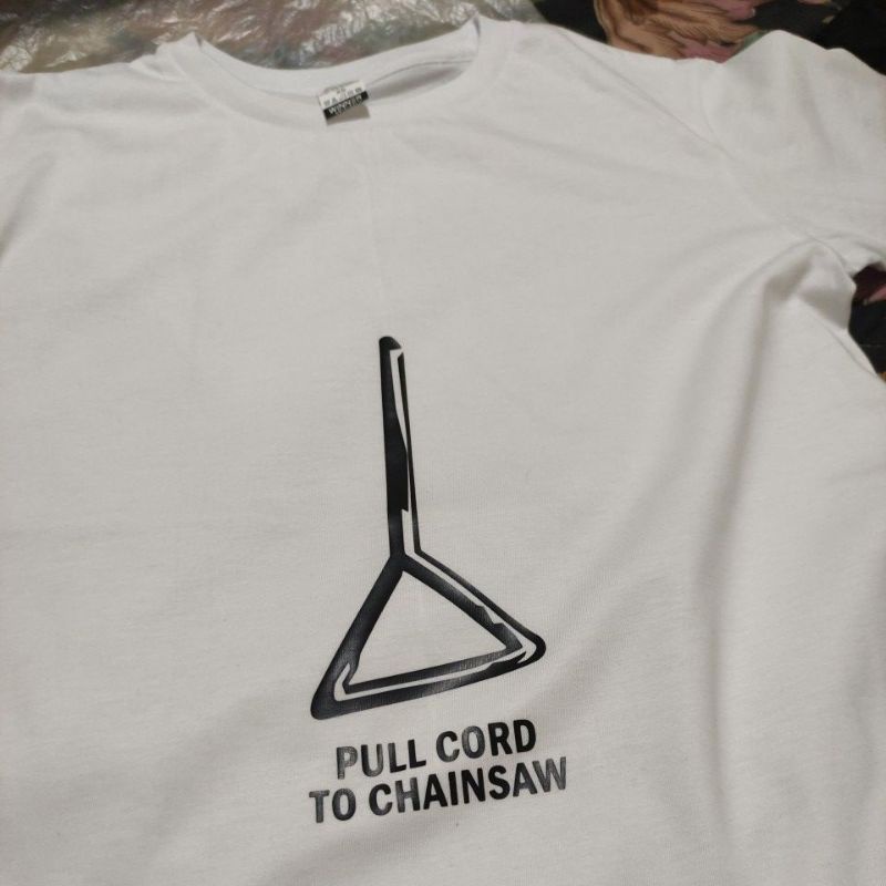 Chainsaw Man Pull Cord T Shirts Men's Vintage TShirts Man Manga Denji