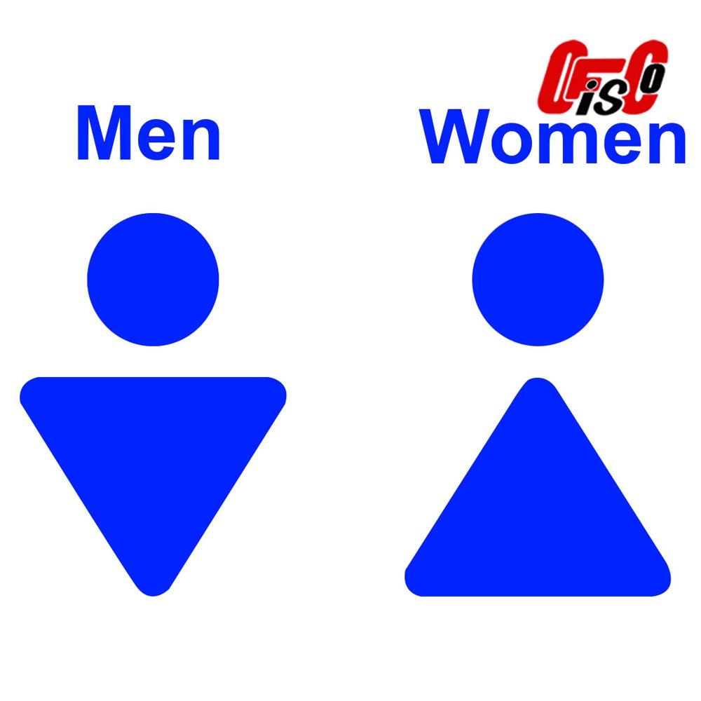 Set Of Men And Women Reflective Door Sticker Sign Comfort Room