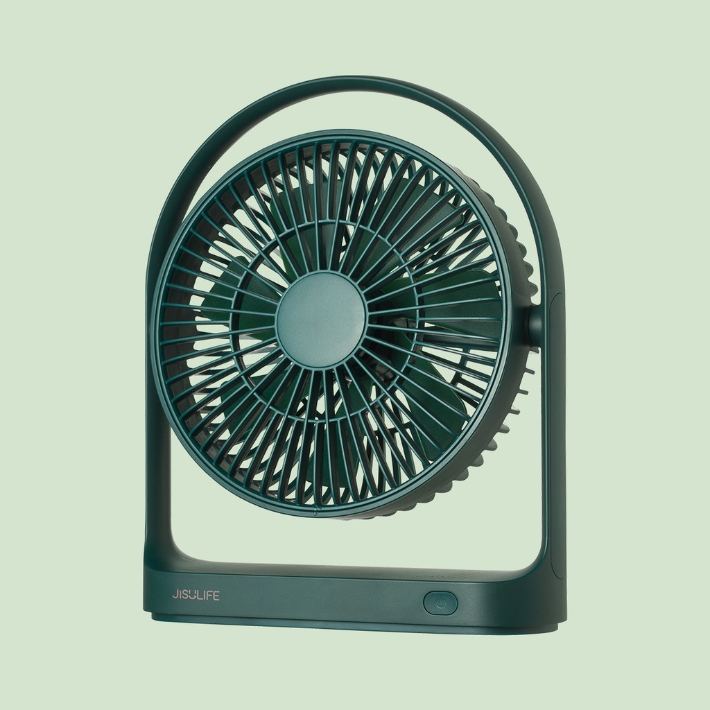 JISULIFE Desk Fan USB Rechargeable 4000mAh Battery Small Table Portable Mini Electric Fans