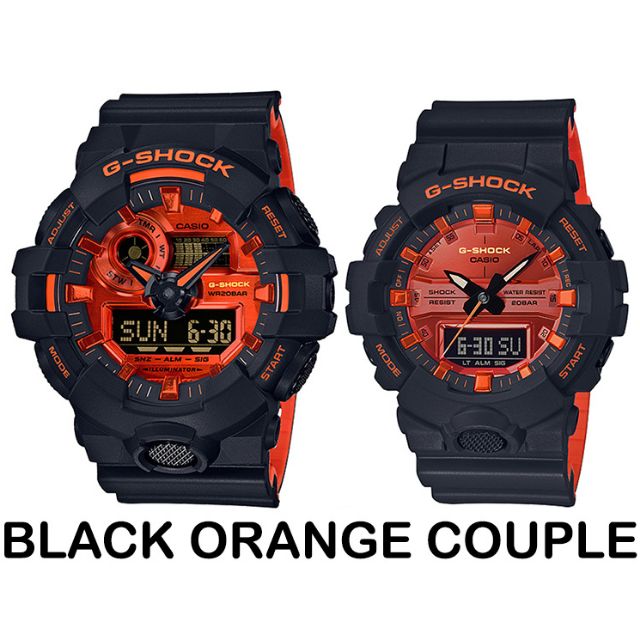 casio g shock black and orange