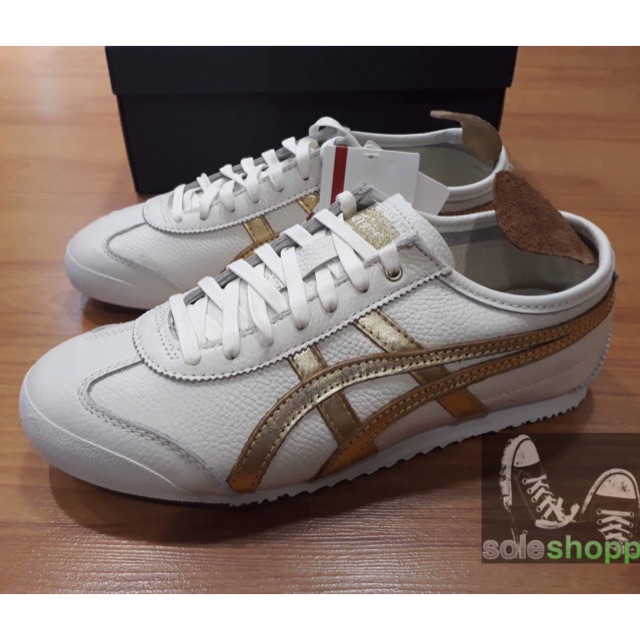 onitsuka white and gold