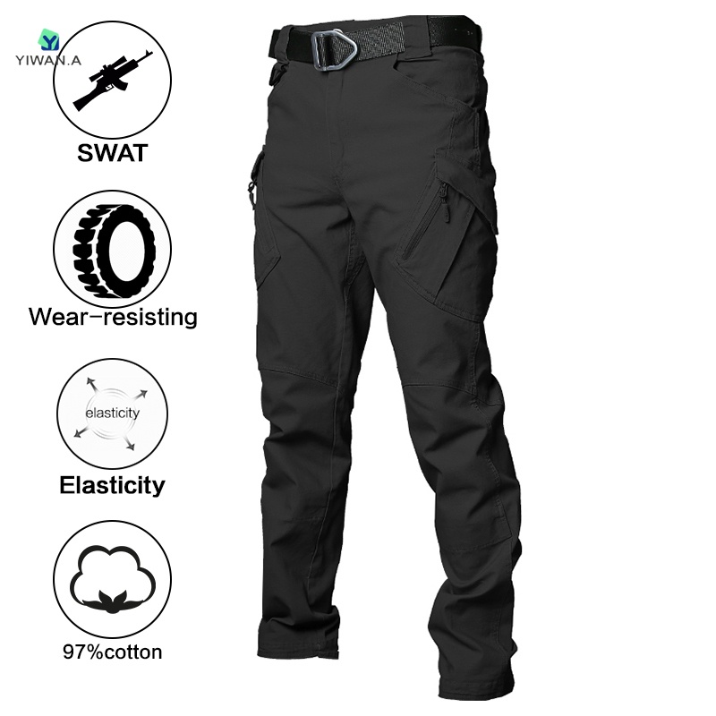 IX9 Black Cargo Pants Waterproof Tactical Pants Army Users Outside ...