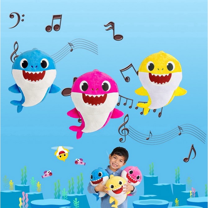 Rs♪-Baby Shark Plush Singing Toys Boy Music Song Doll English Baby ...