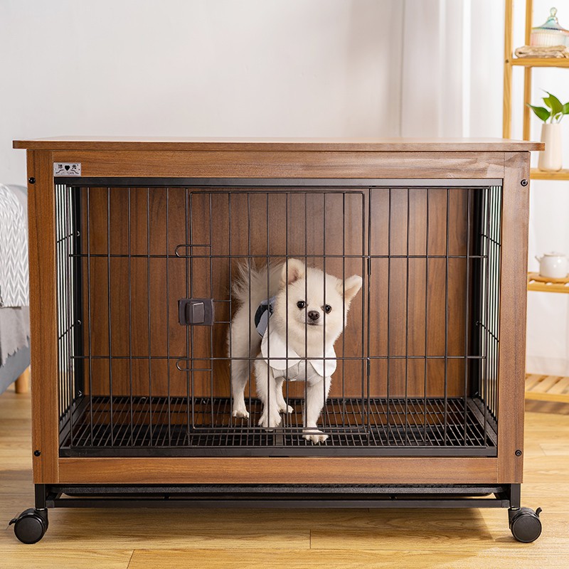 Wooden Dog Cage Pet Kennel Household, Wooden Indoor Dog Kennel