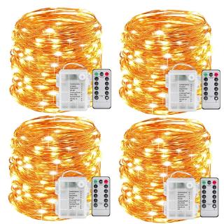 10M 100LED copper Wire Battery LED String Light with Remote Controller For party Fairy Light #1