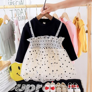 2020 New Girl Fluffy Gauze Skirt & Autumn Baby Dress Long-Sleeved Princess 0-3 Years Old Girls Fake Two-Piece Fashionable Can #8