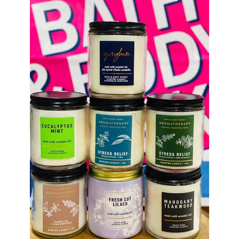 Bath and Body Works Stress relief Gingham Vanilla Single Wick