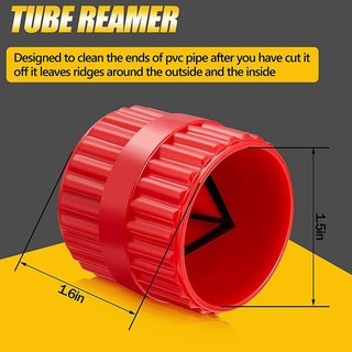 2PCS Red Inner-Outer Reamer  and Tube Deburring Reamer Tubing Chamfer Tool for PVC PPR Copper Brass Aluminum s #4