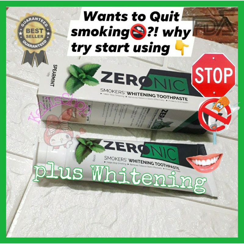 Original Zeronic Smokers Whitening Toothpaste Zero Nic 100g Shopee Philippines