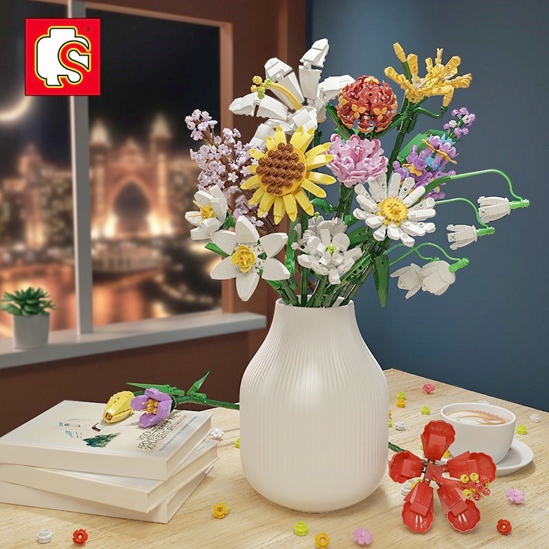 Lego Flower bouquet Sunflower Rose Building Blocks Gift For Girlfriend