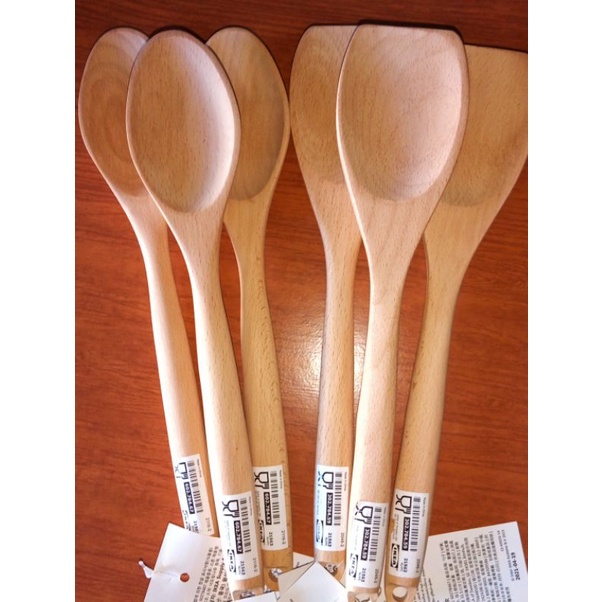 Ikea Wooden ladle round & flat Shopee Philippines