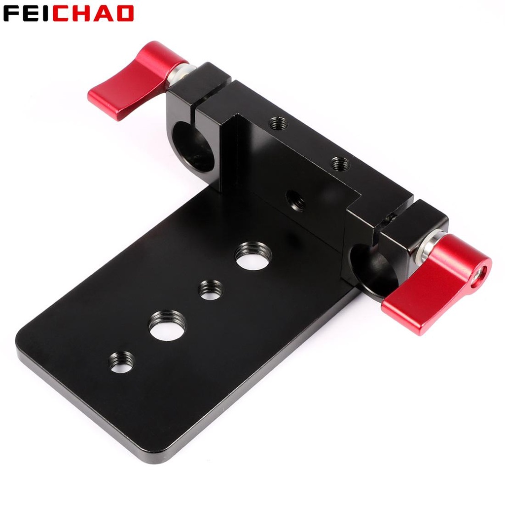 DSLR Camera Tripod Mounting Plate Railblock Holder for Dual 15mm Rods ...