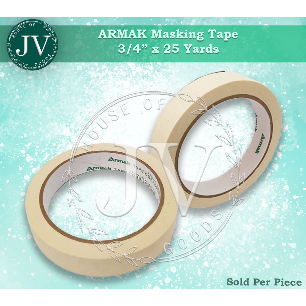 Armak Masking Tape 1/2" , 1" , 3/4", 1.5" and 2" x 25yrds Shopee