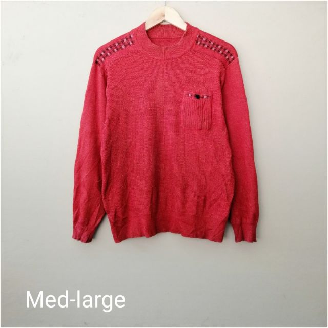 red pullover sweater