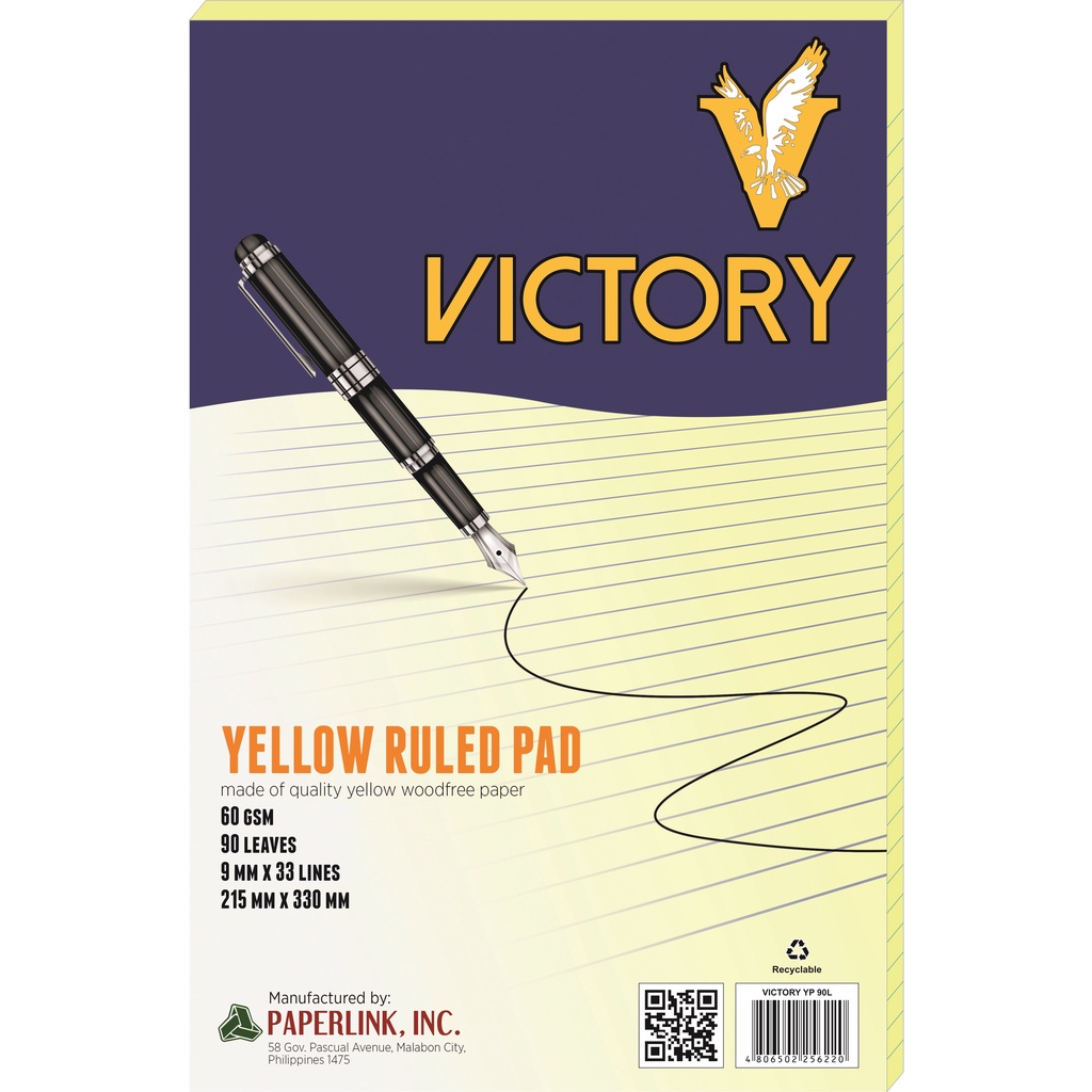 victory-yellow-ruled-pad-90-leaves-sold-per-pads-60gsm-shopee-philippines