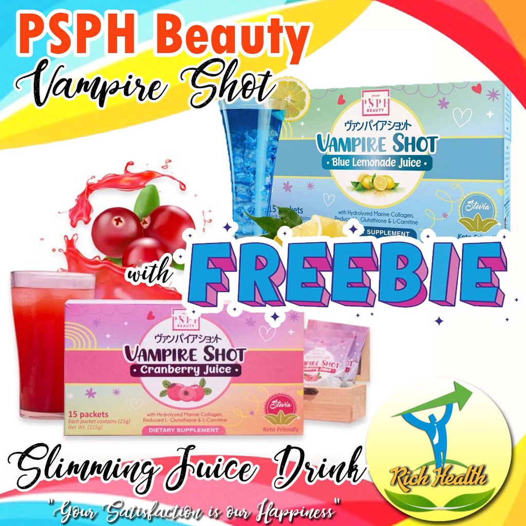 Vampire Shot Cranberry Juice or Blue Lemonade PSPH Beauty 15sachets ...