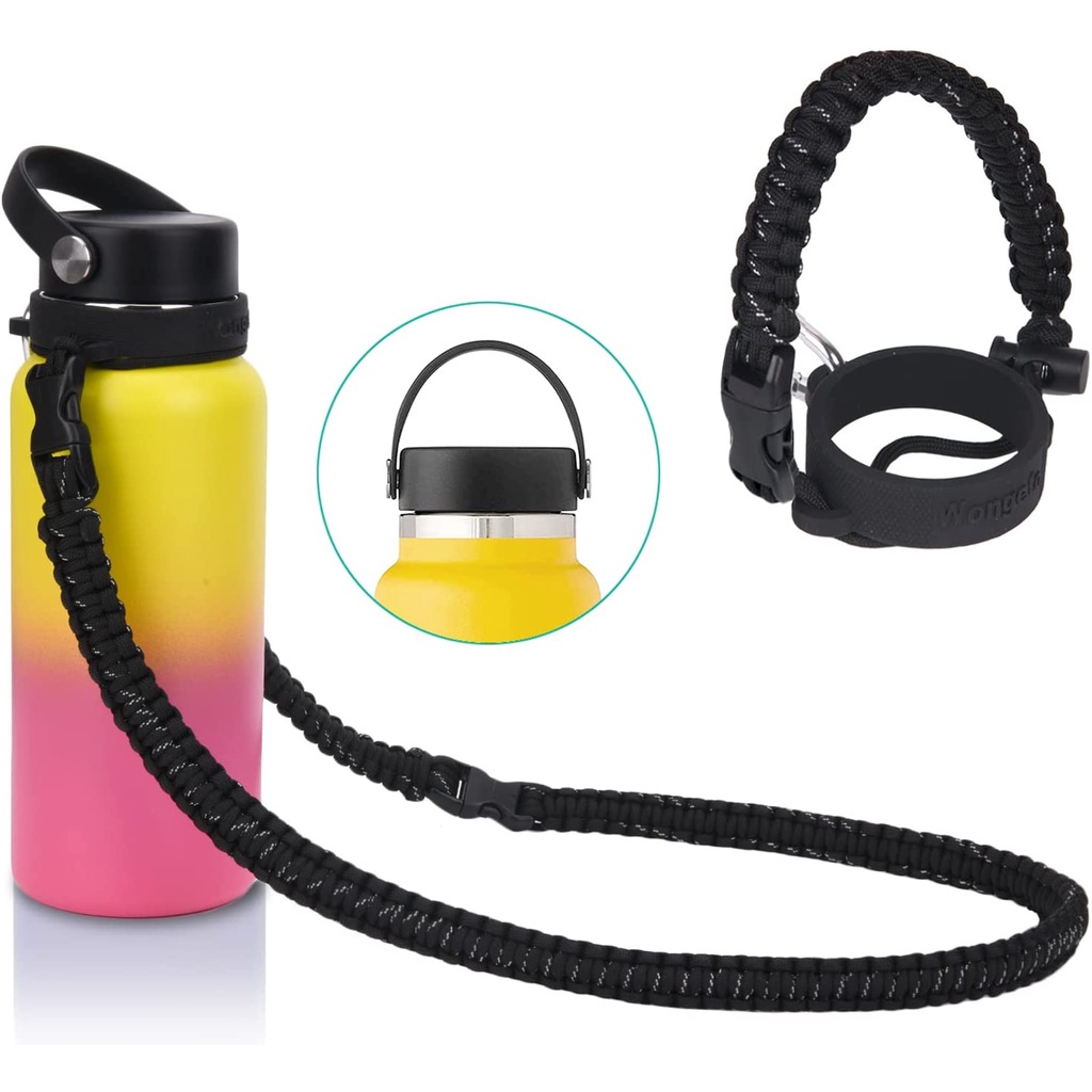 2IN1 Cup Water Bottle Rope Aquaflask Shoulder Strap Safety Ring for