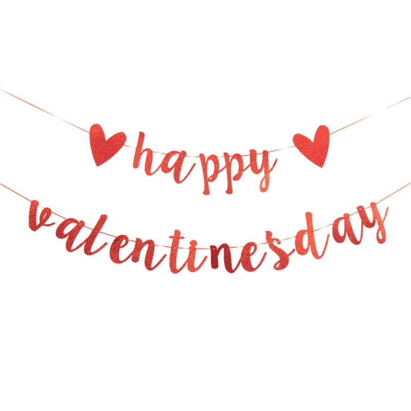【VD】Happy Valentine's Day Banner Red Heart Valentine's Day Decoration Proposal Wedding Engagement Anniversary Decoration