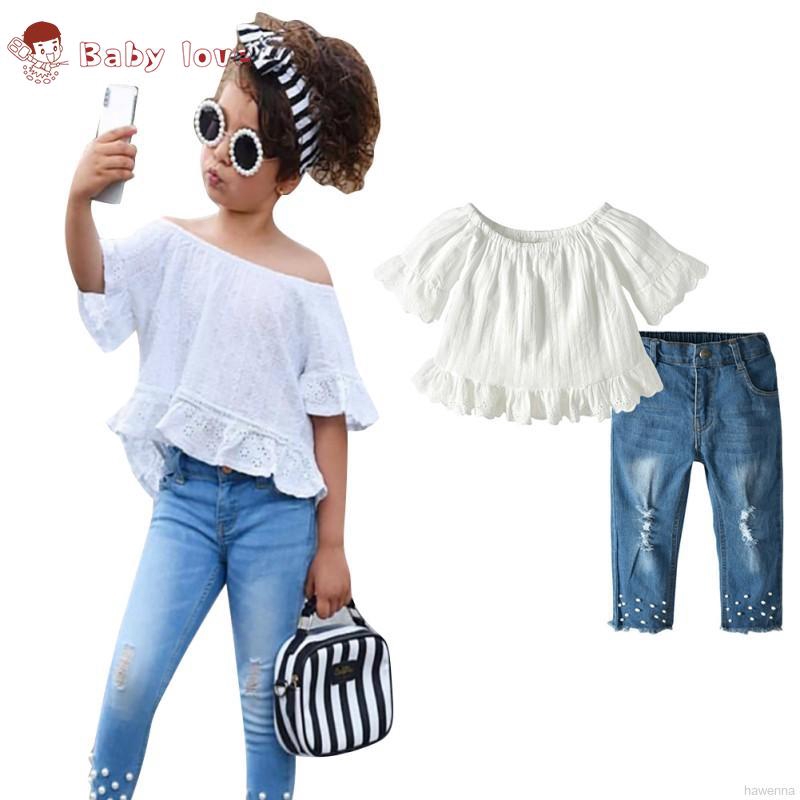 jeans long shirt for girl