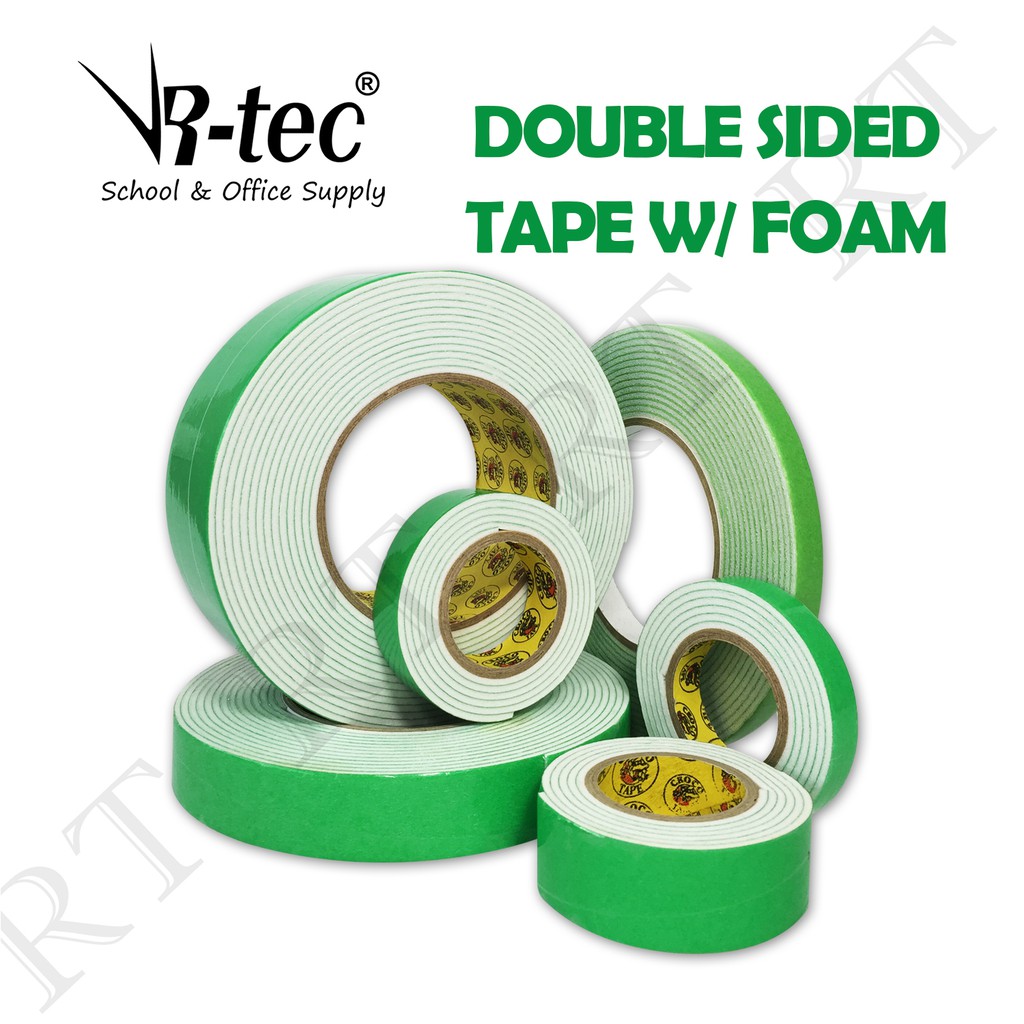 Double Sided Tape With Foam Croco Brand 12 18 24mm 1m Length Adhesives Stationary School Supplies Shopee Philippines