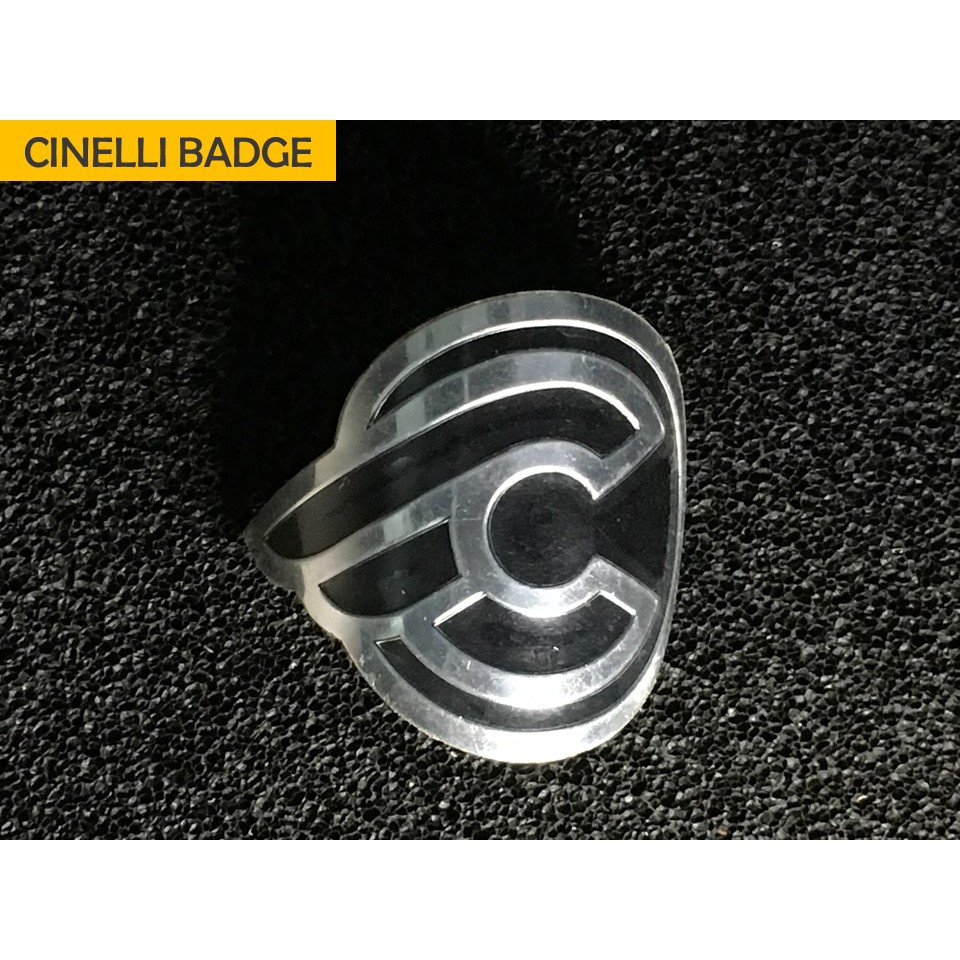 CINELLI BIKE HEAD BADGE DECAL STICKER 3M ALUMINIUM REPLICA VINTAGE