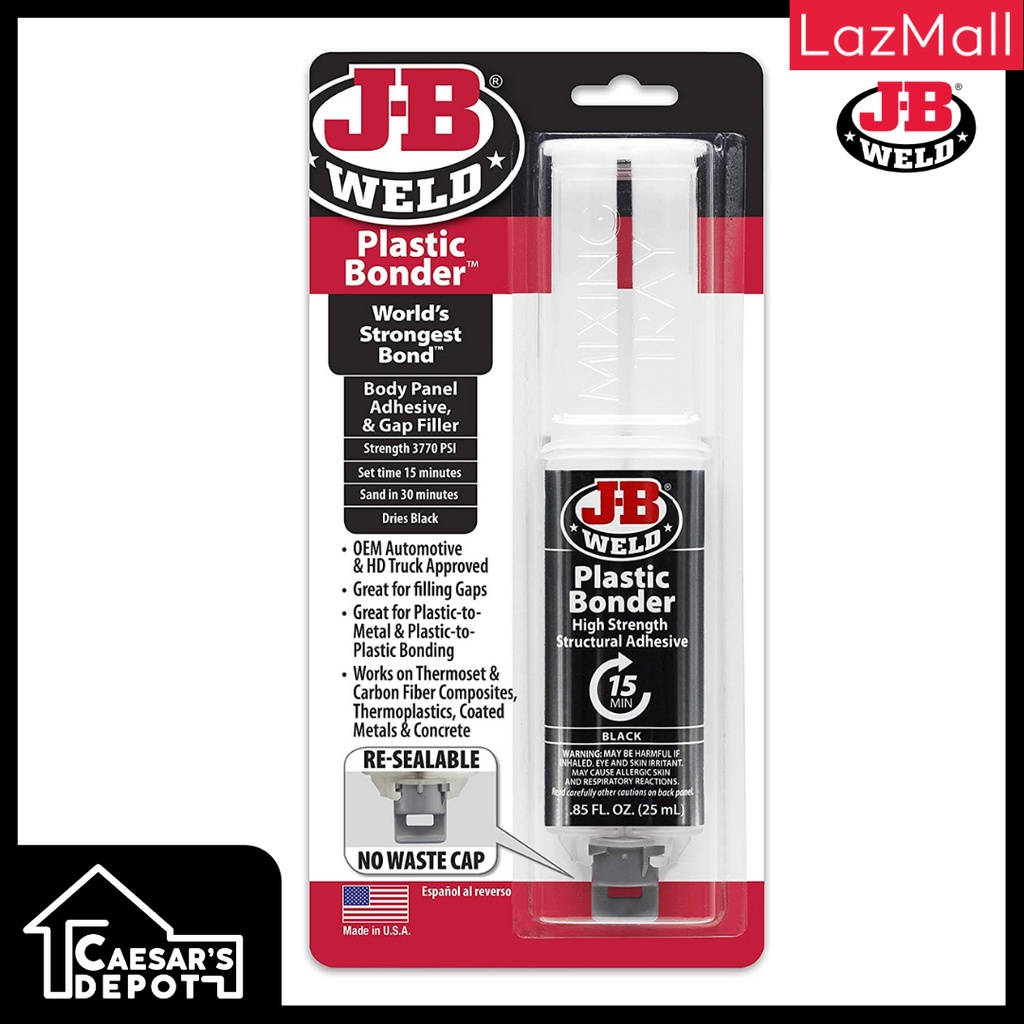 JB Weld Plastic Bonder High Strength Structural Adhesive Black, 0.85 fl
