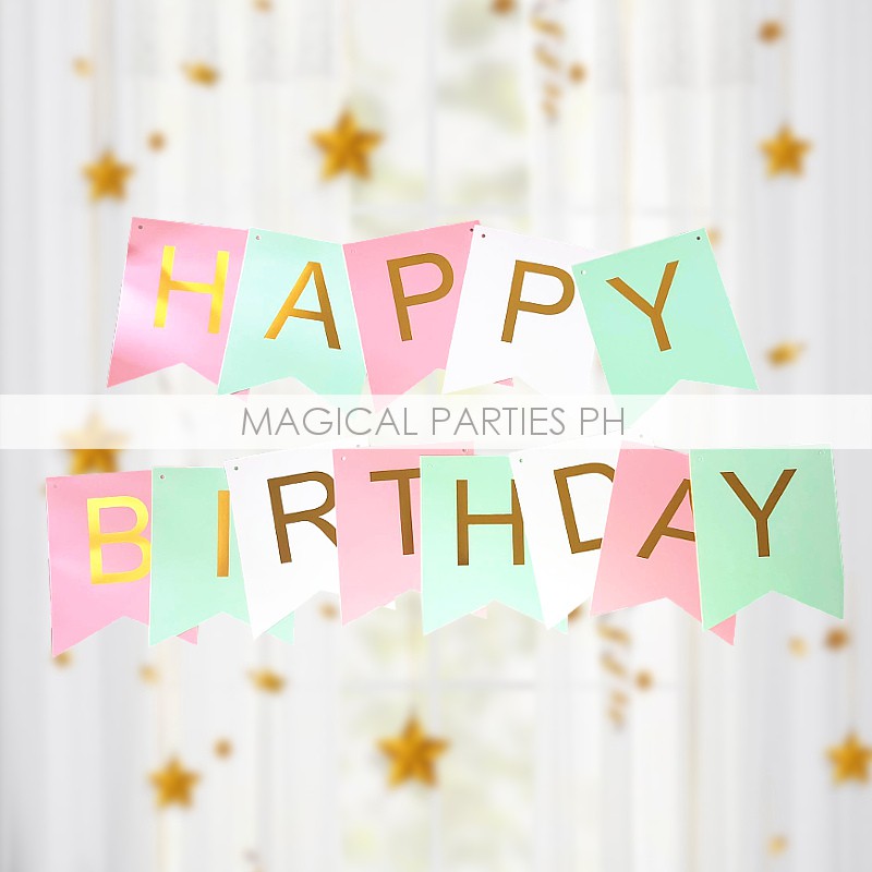 16CM x 20CM BIG Happy Birthday Letter Banner [Pastel, Multicolor, Rainbow]  | Shopee Philippines