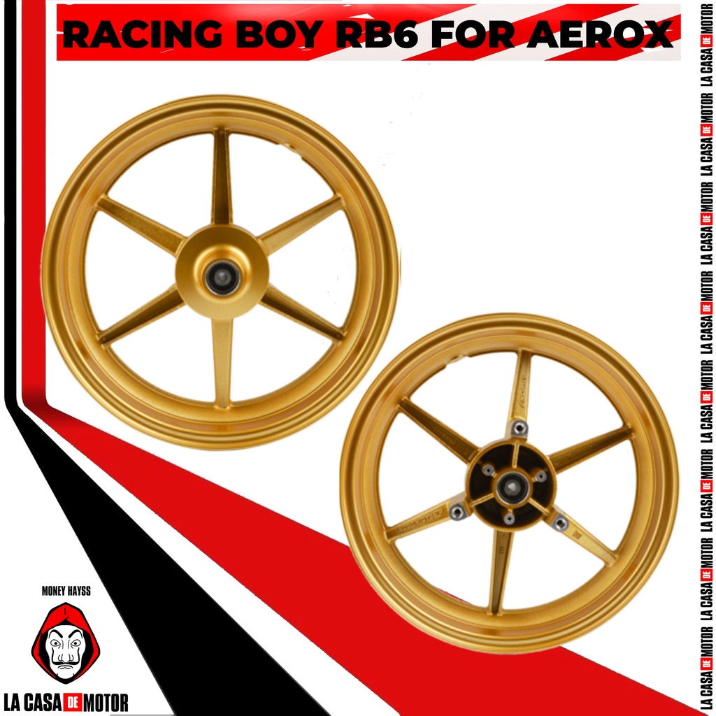 RACING BOY RB6 MAGS FOR YAMAHA AEROX (GOLD) | Shopee Philippines