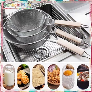 Stainless steel double mesh strainer,sieve sifter for kitchen with wooden handle,sunlight99.ph #2