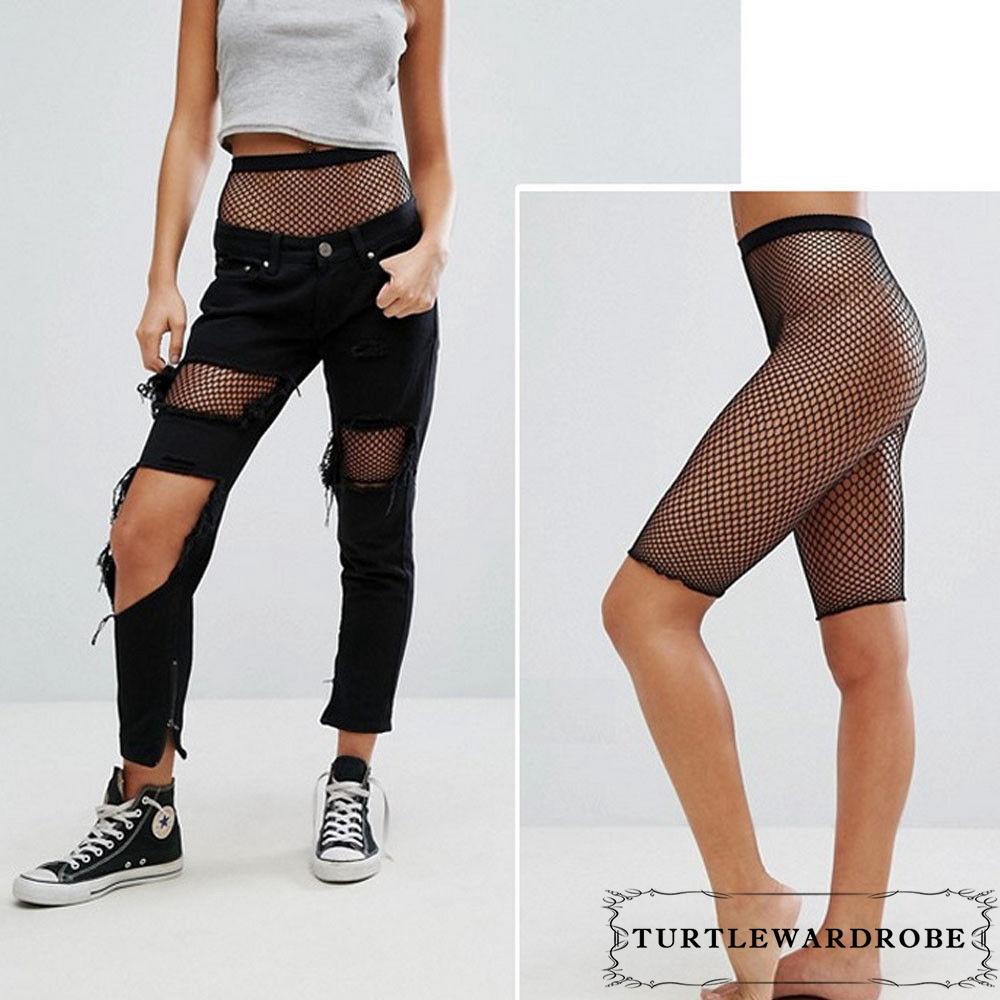 fishnet leggings and shorts