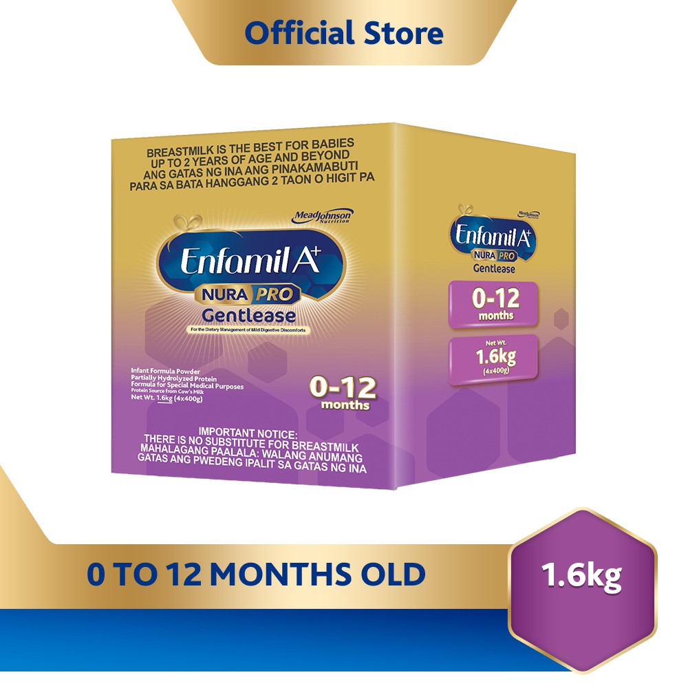 Enfamil A+ Nurapro Gentlease 1.6kg Infant Formula Powder for 012