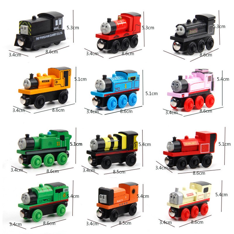 wooden train magnets