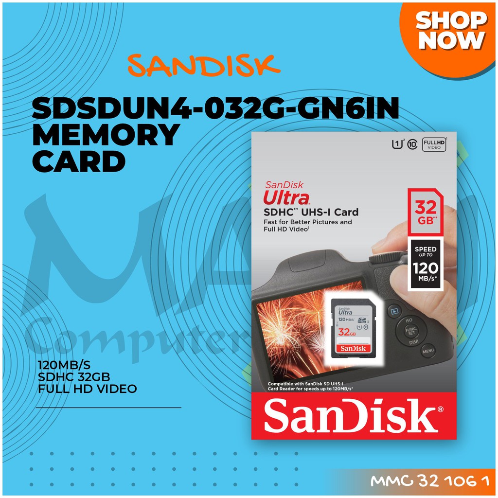 Sandisk Ultra Sdhc Uhs-I Card 32gb 120mb / S Class 10 Full Hd Video Sd Card  - Sdsdun4-032G-Gn6In | Shopee Philippines