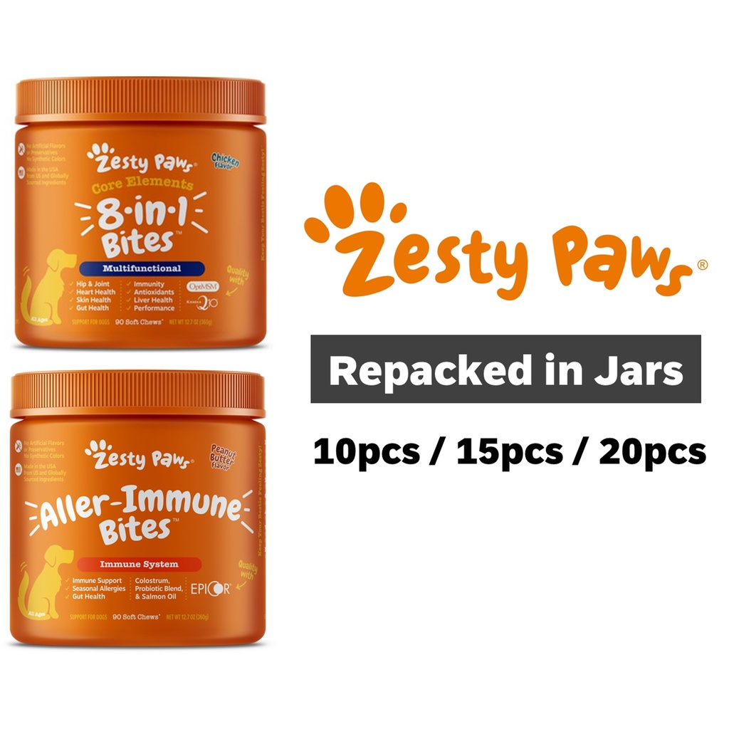 Zesty Paws 8in1 / Probiotic / Aller Immune Bites Jars Dog Supplements Shopee Philippines