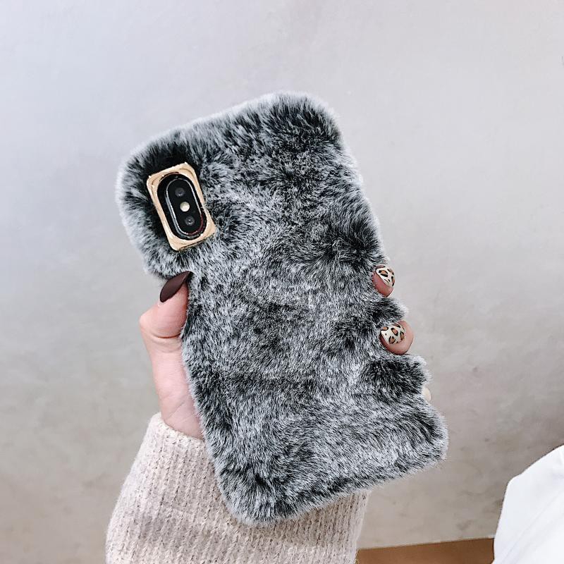 Furry Case Iphone 14 13 12 11 Pro Max Xr X Xs Max 7 8 6 6s Plus Fluffy Plush Warm Rabbit Fur Hair Soft Cover Shopee Philippines