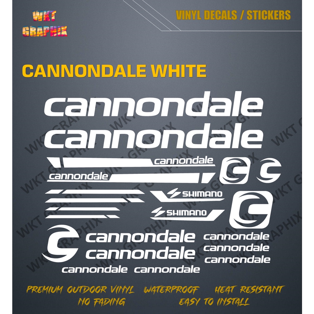 CANNONDALE FULL SET CUTOUT STICKER / DECALS (BIKE STICKERS) Shopee