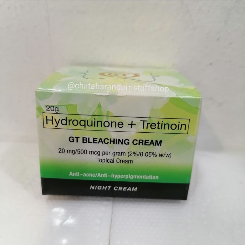 GT BLEACHING CREAM (HYDROQUINONE + TRETINOIN) 20GRAMS Shopee Philippines