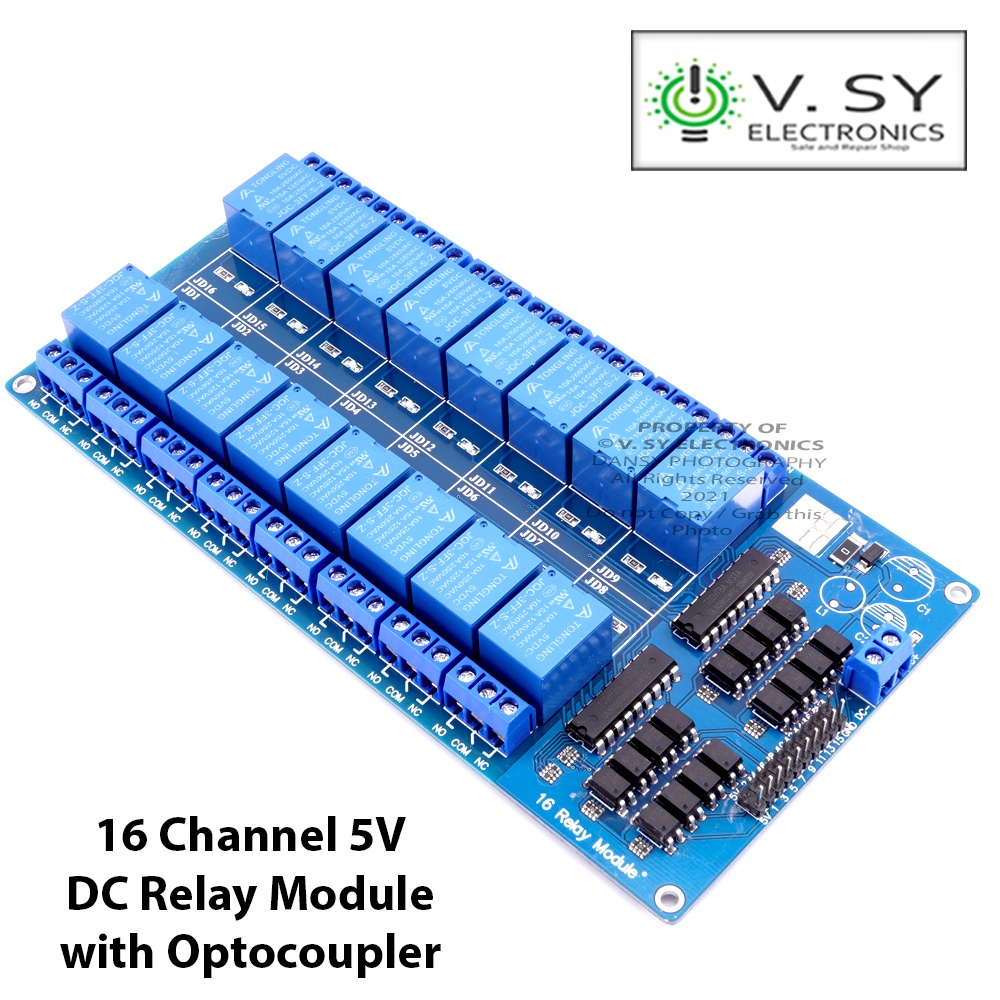 16 Channel 5V DC Relay with Optocoupler Power Control Switch Relay