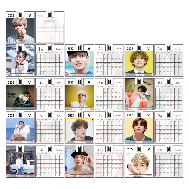 2022 desk calendar kpop bts blackpink exo txt iu stray kids photo diy calendar plan mark note table calendar shopee philippines