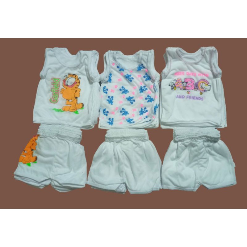 1PAIR TERNO FOR INFANT/BABY BOY 0-6 MONTH OLD SANDO AND SHORT | Shopee ...