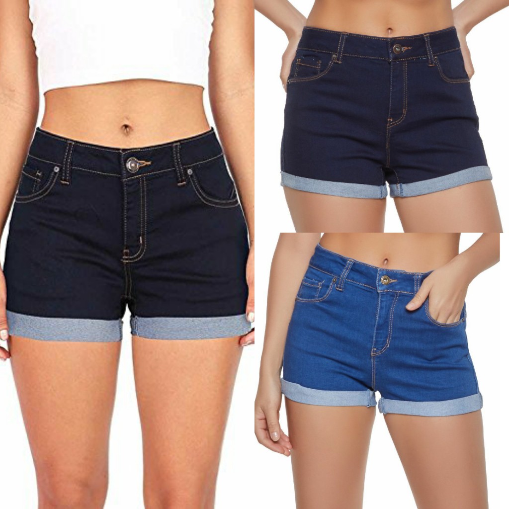 ladies plus size denim shorts