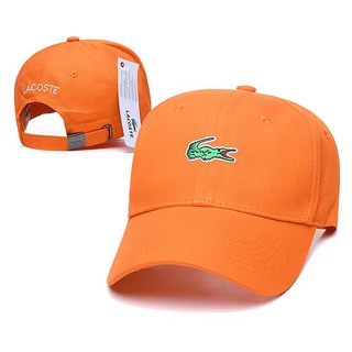 orange lacoste hat