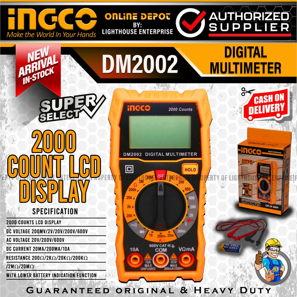 INGCO 2000 Counts Digital Multimeter (DM2002) *LIGHTHOUSE ENTERPRISE*