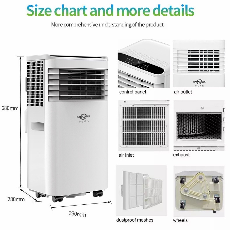 KANAZAWA 3 in 1 Portable Air Conditioner with Remote Control SKY1A Dehumidify Free installation